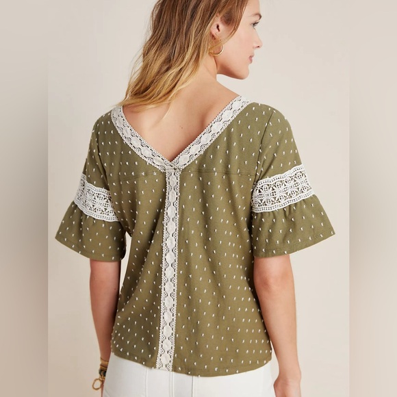 Anthropologie Maeve Venezia Textured Lace Top - Picture 2 of 7